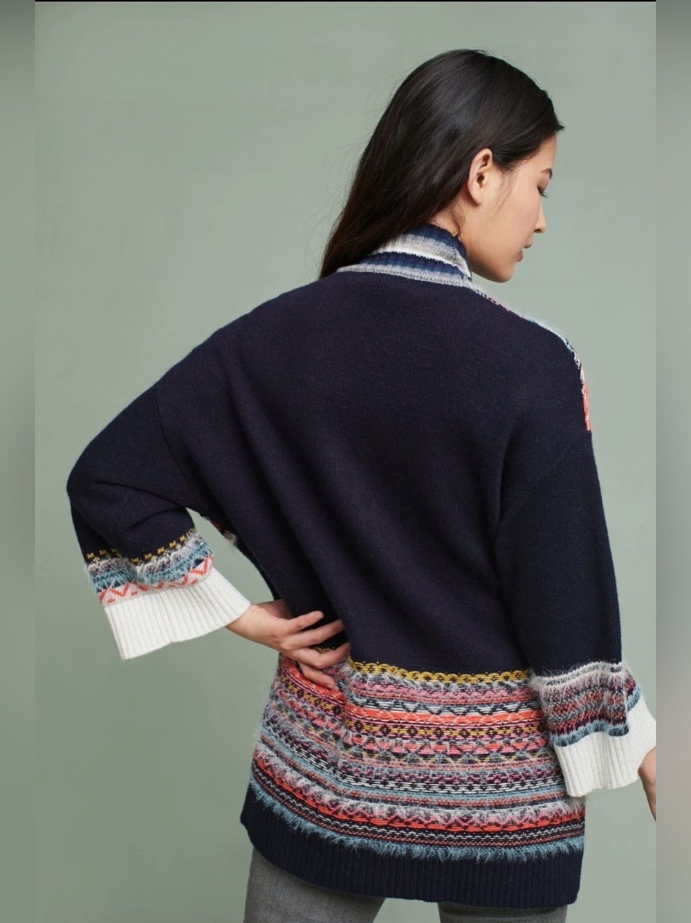 Anthropologie Sleeping On Snow Mixed-Stitch Cardigan - Picture 2 of 11